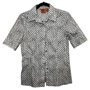Tory Burch Black and White Geometric Shirt